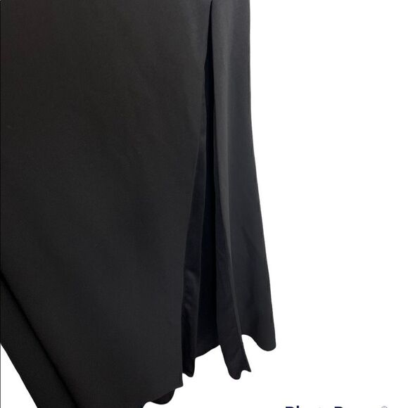 Aqua Black Exposed Back Halter Neck Evening Gown Dress - Picture 9 of 12